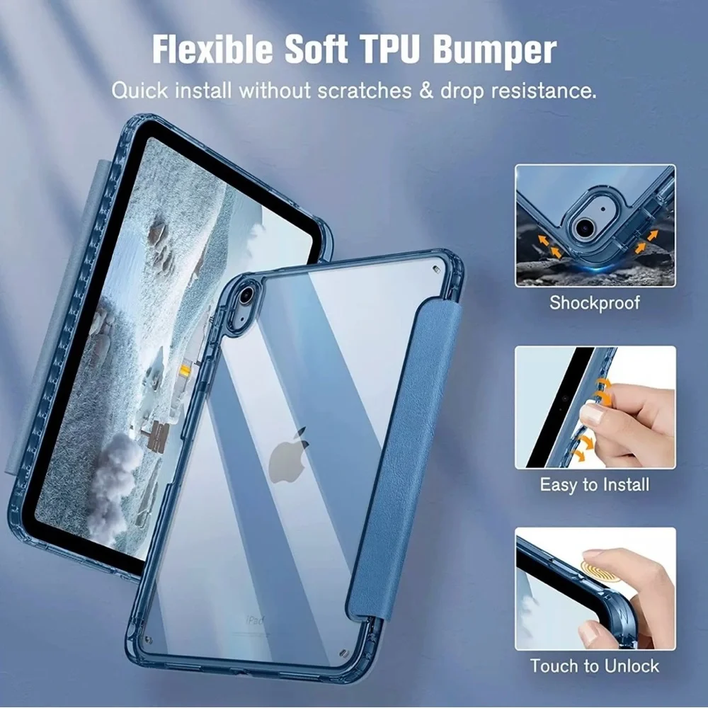 Hybrid Slim Case For IPad 10th Generation Color Blue